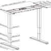 bureau électrique assis debout 2 moteurs  63 à 125 cm